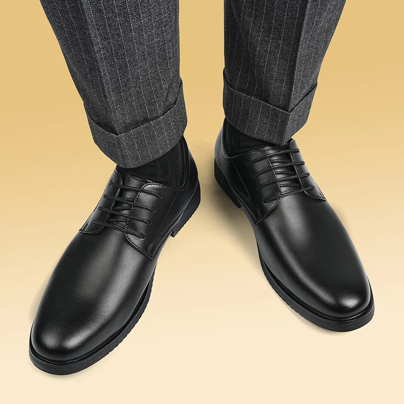 Warrior Fashion Business Dress Shoes Men's Black-14