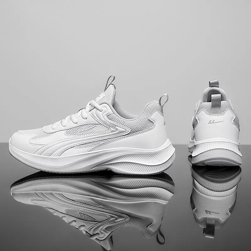 WARRIOR Running Shoes Men Low Top Black/White/White/Gray/White/Moon/Orange-13