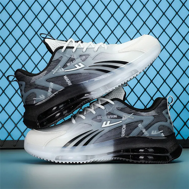 WARRIOR Chunky Sneakers Men Mid Top Black White/White Blue/White Blue Orange-6