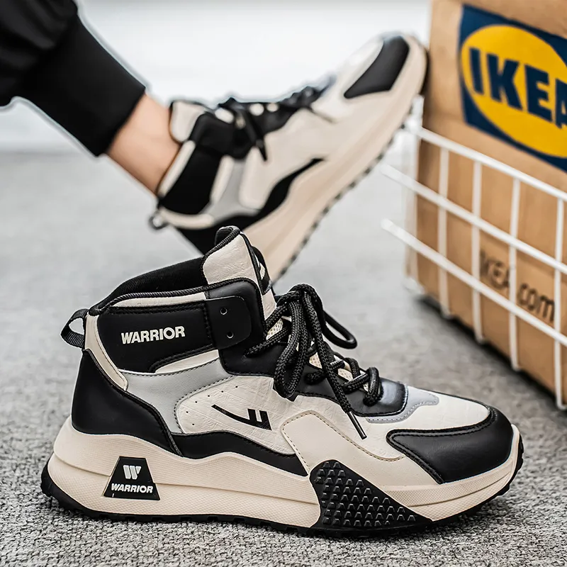 Warrior Wear Resistant Height Increasing Rebound High Top Casual Shoes Men's-9