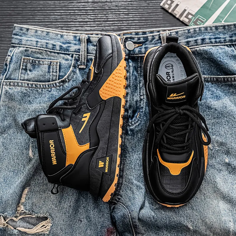 Warrior Wear Resistant Height Increasing Rebound High Top Casual Shoes Men's-15