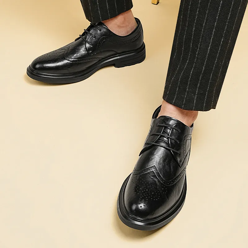 Warrior Fashion Business Dress Shoes Men's Black-7
