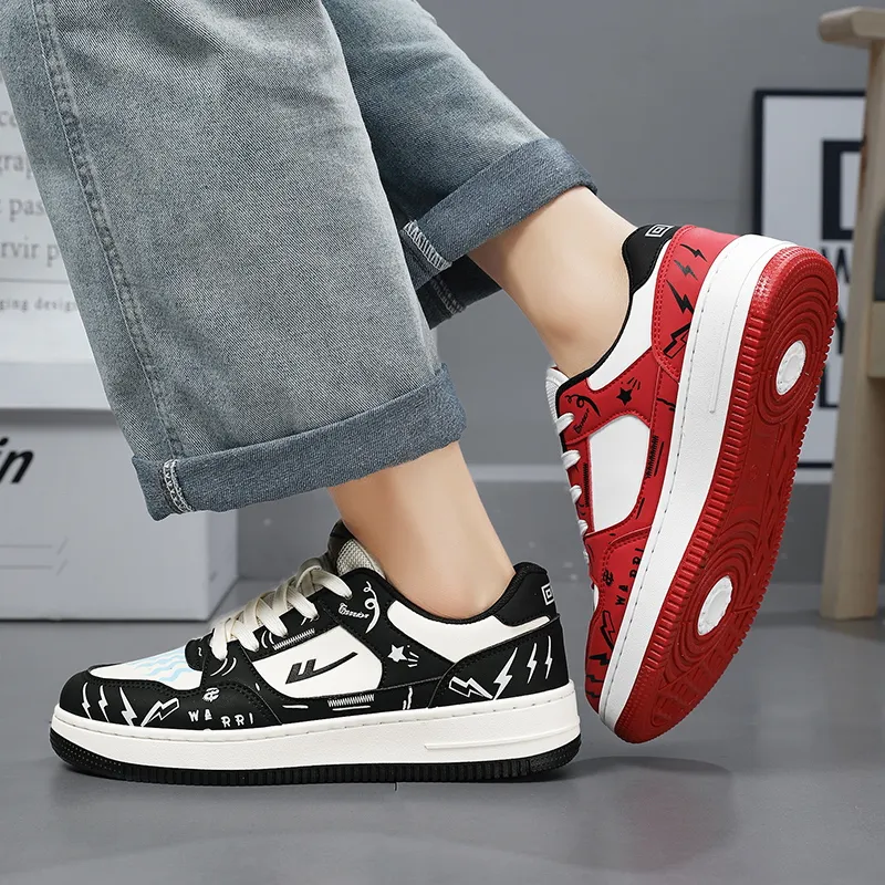 Warrior Air Force 1 Puffy Shoes Low Top Skateboard Shoes Unisex Mismatched-7
