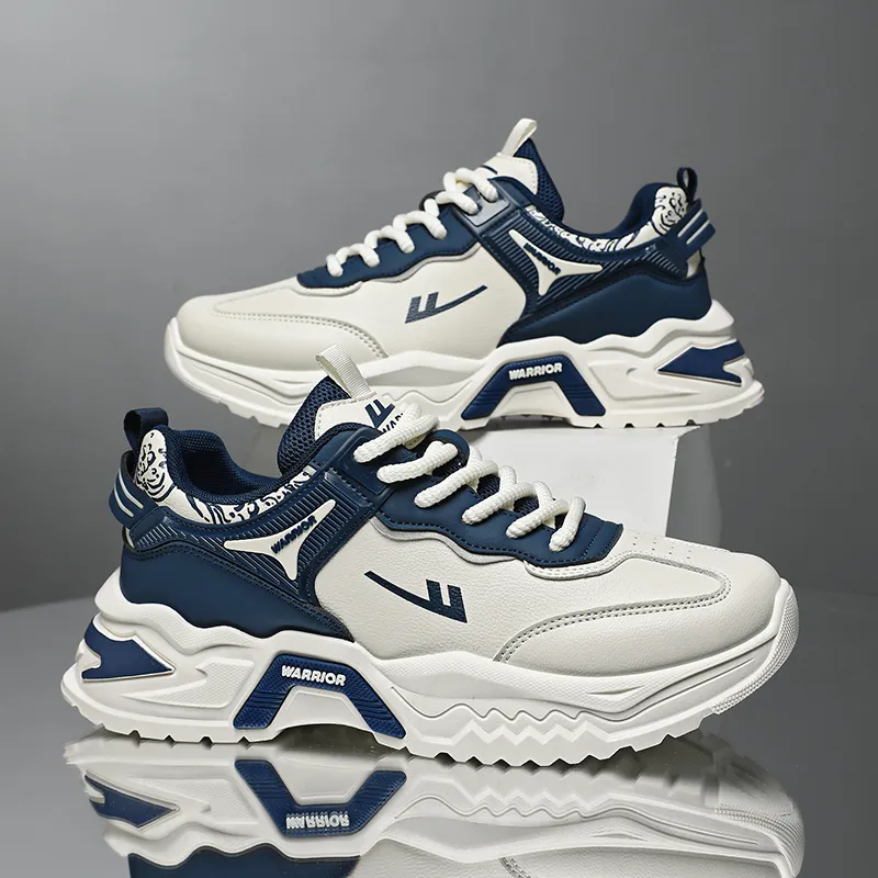 Warrior Wear-Resistant Breathable Height Increasing Low-Top Chunky Sneakers Men's-21