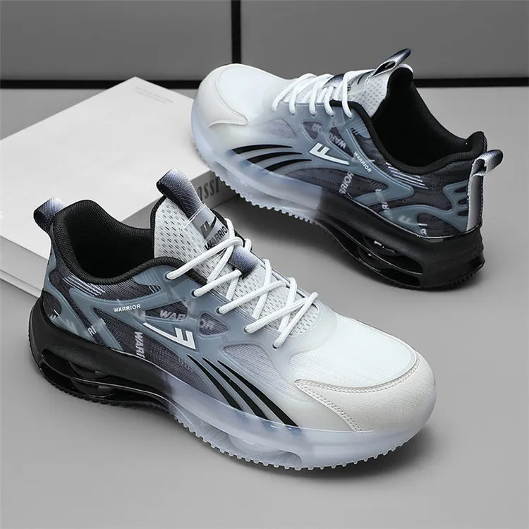 WARRIOR Chunky Sneakers Men Mid Top Black White/White Blue/White Blue Orange-7