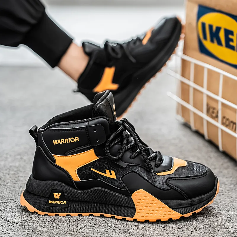 Warrior Wear Resistant Height Increasing Rebound High Top Casual Shoes Men's-16