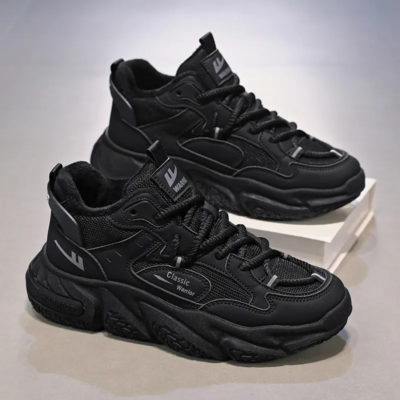Warrior Warm Height Increasing Wear-Resistant Mid-Top Chunky Sneakers Unisex-6