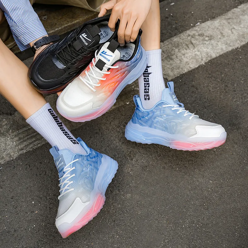 WARRIOR Chunky Sneakers Men Low Top White/Red/Blue/Black/White/Light Blue-13