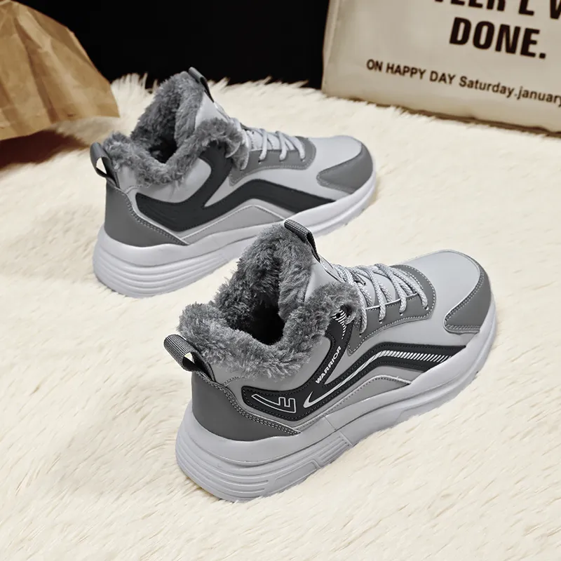 Warrior Insulated Shoes Athletic Shoes Warm Height Increasing Wear Resistant Slip Resistant Snow Boots Unisex-6