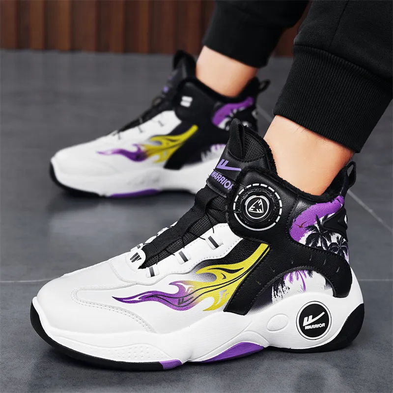 WARRIOR Basketball Shoes Men High Top White Black Yellow/White Light Blue Yellow/White Black Purple-17