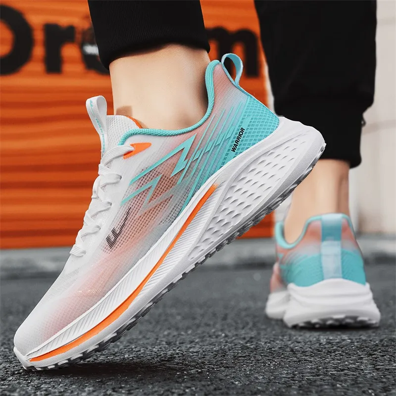 WARRIOR Running Shoes Men Low Top White Blue Yellow/Gray Blue Green/Gray Moon Orange/Black White-22