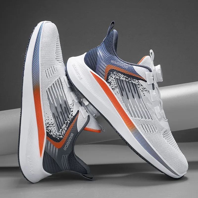 WARRIOR Running Shoes Men Low Top White Mist Blue/White Blue Green-4