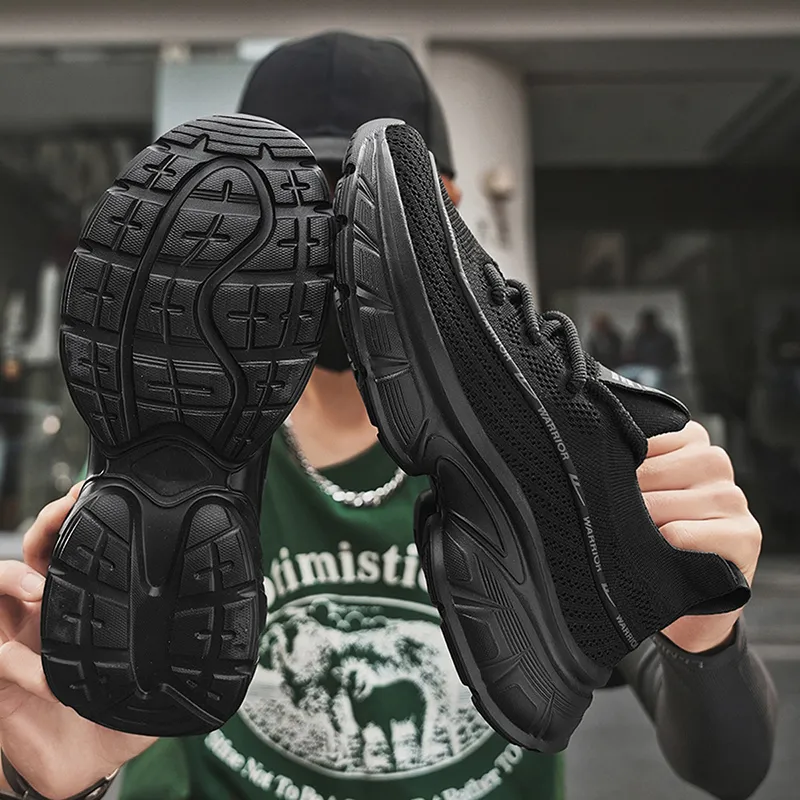 Warrior Wear Resistant Breathable Height Increasing Low Top Chunky Sneakers Men's-12