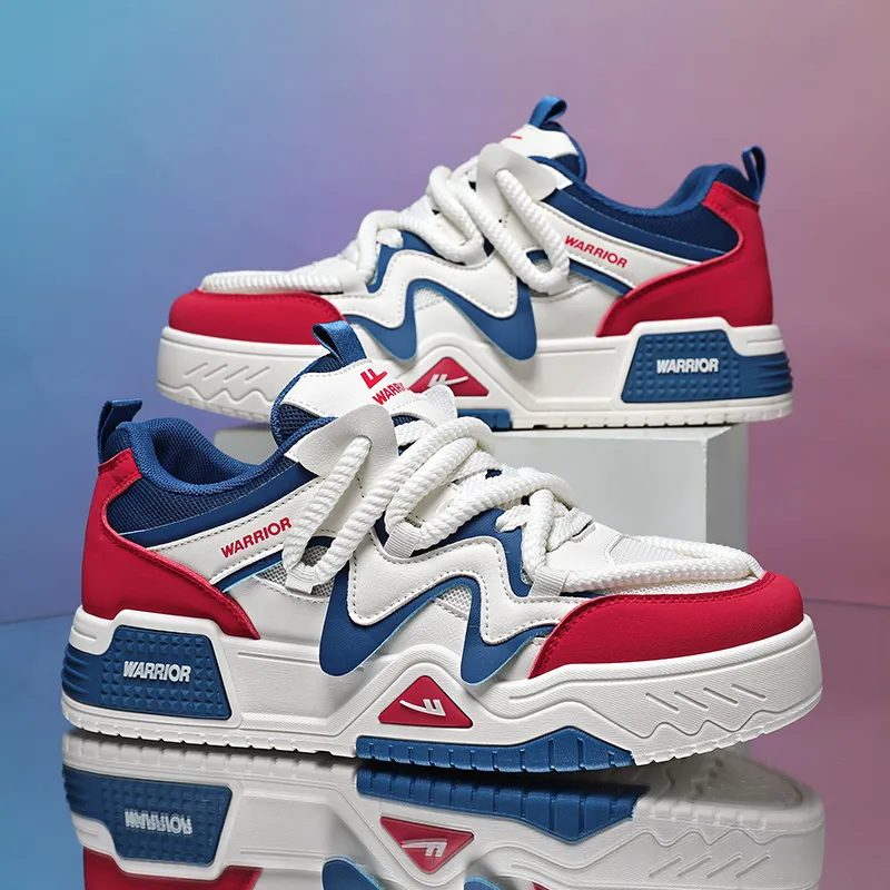 Warrior Wear-Resistant Lightweight Height Increasing Low-Top Skateboard Shoes Unisex-20