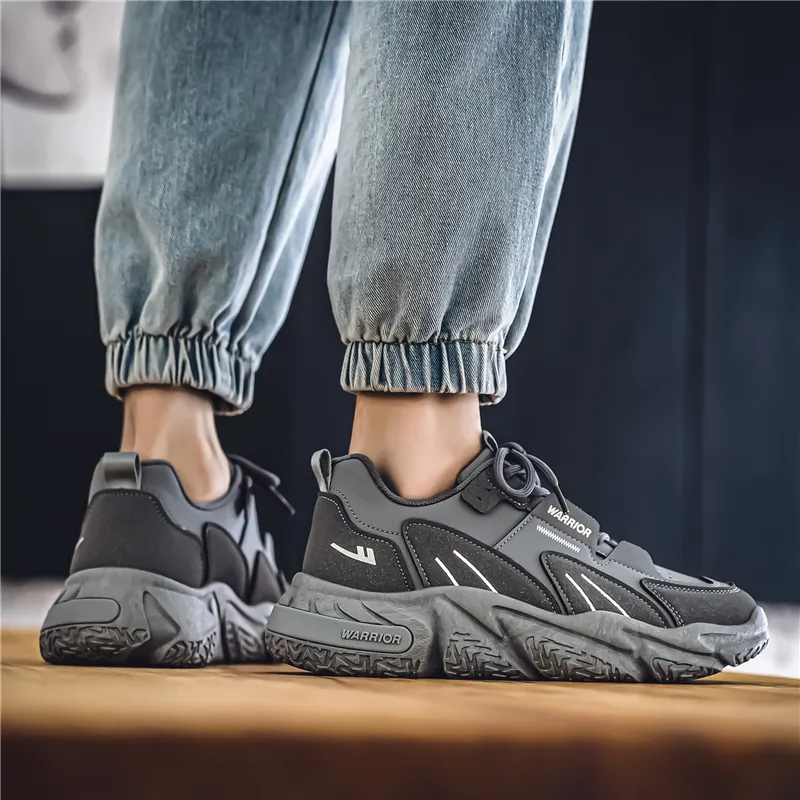 Warrior Breathable And Lightweight Low Top Chunky Sneakers Men's-20