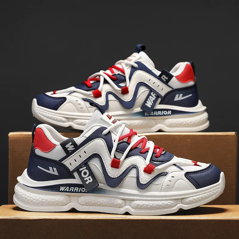 Warrior Durable Lightweight Cushioning Low Top Chunky Sneakers Men's-19