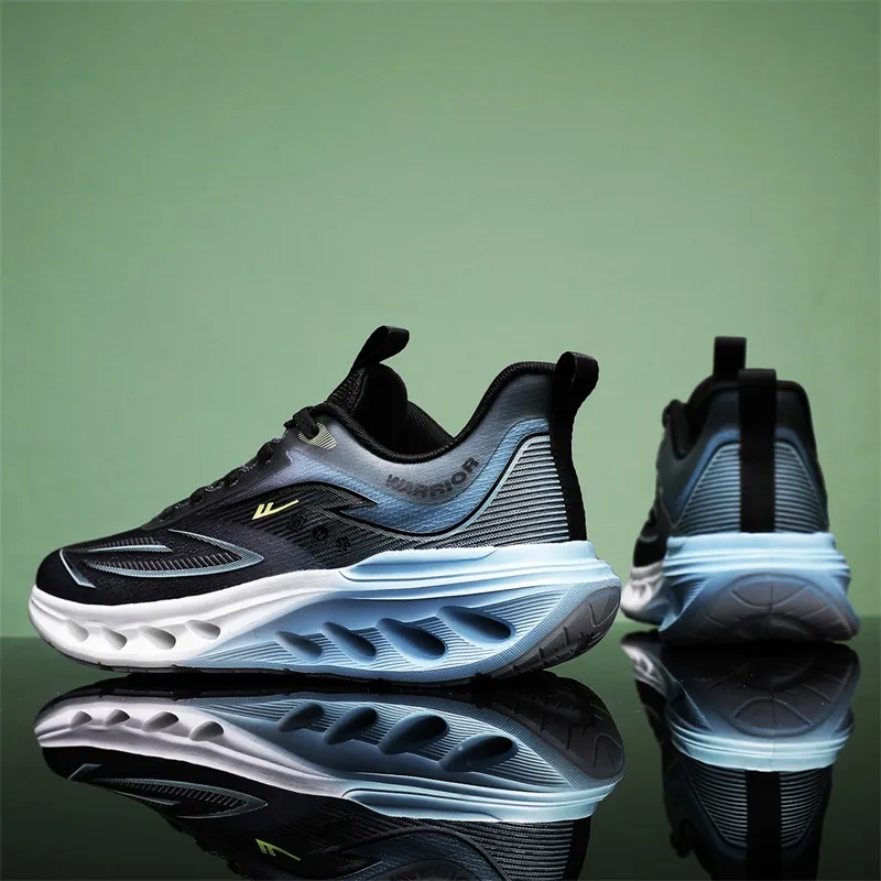 WARRIOR Running Shoes Men Low Top White Blue/White Orange/Black Blue-19