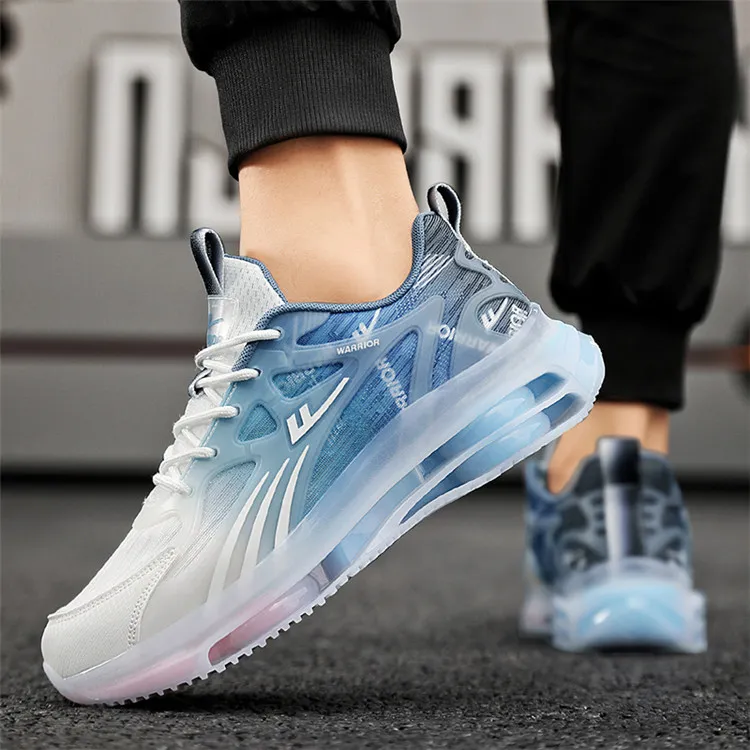 WARRIOR Chunky Sneakers Men Mid Top Black White/White Blue/White Blue Orange-17