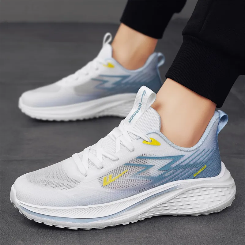 WARRIOR Running Shoes Men Low Top White Blue Yellow/Gray Blue Green/Gray Moon Orange/Black White-5