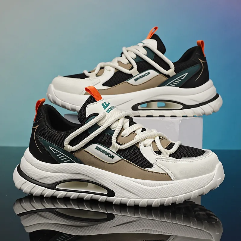 Warrior Abrasion Resistant Height Increasing Low Top Chunky Sneakers Men's-21