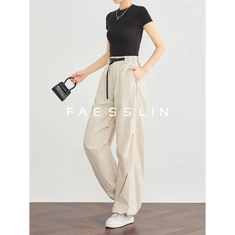 FAESSLIN Wide Leg Parachute Cargo Pants Women's-6