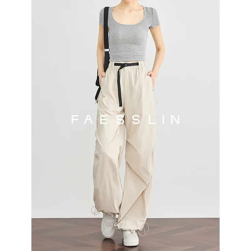 FAESSLIN Wide Leg Parachute Cargo Pants Women's-8