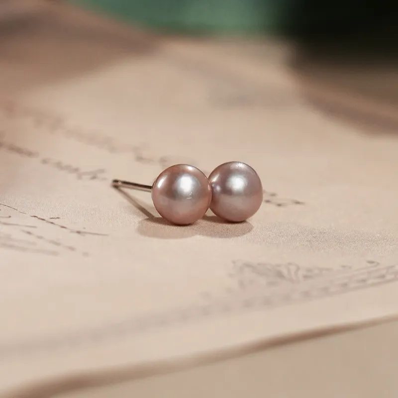 DARA Freshwater Pearl Stud Earrings Women's-2