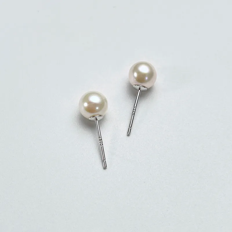 DARA Pearl Stud Earrings Women's-5