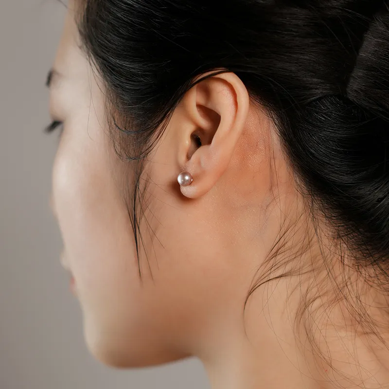 DARA Freshwater Pearl Stud Earrings Women's-3