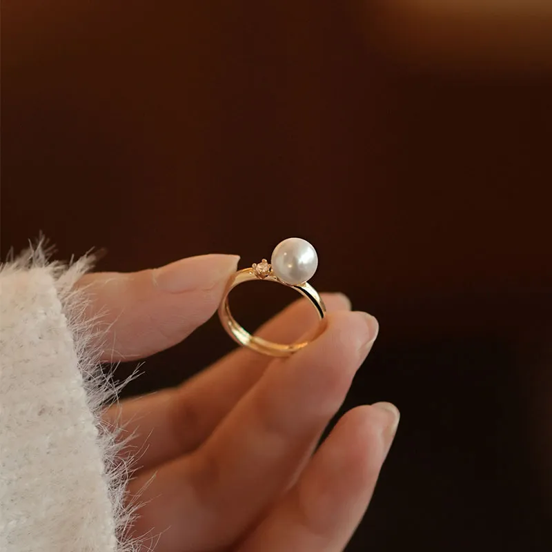 DARA Sea Butterfly Pearl Rings Women's-2