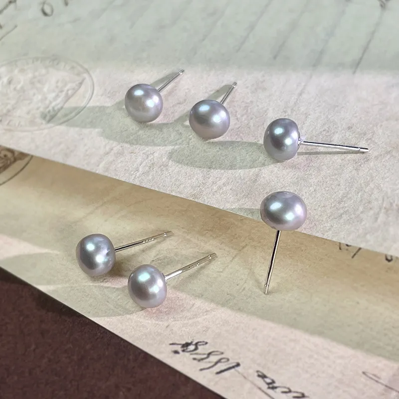DARA Pearl Stud Earrings Women's-4