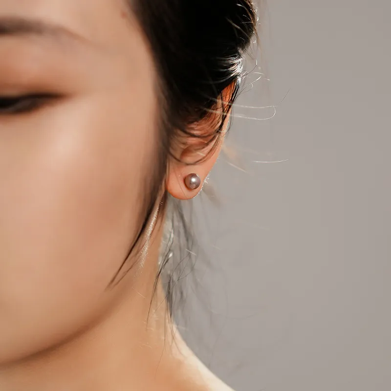 DARA Freshwater Pearl Stud Earrings Women's-4