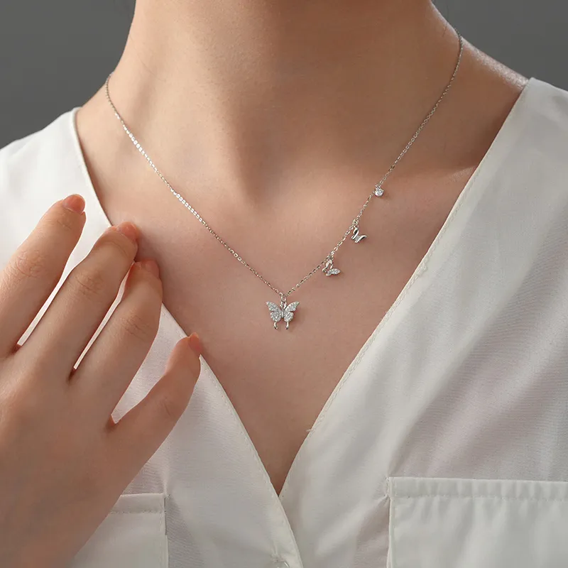 DARA S925 Silver Necklaces Women's-3