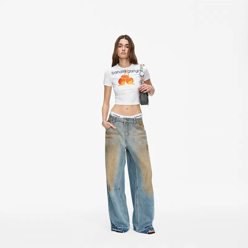 BANDITK GANGN Jeans Unisex Light Blue-4