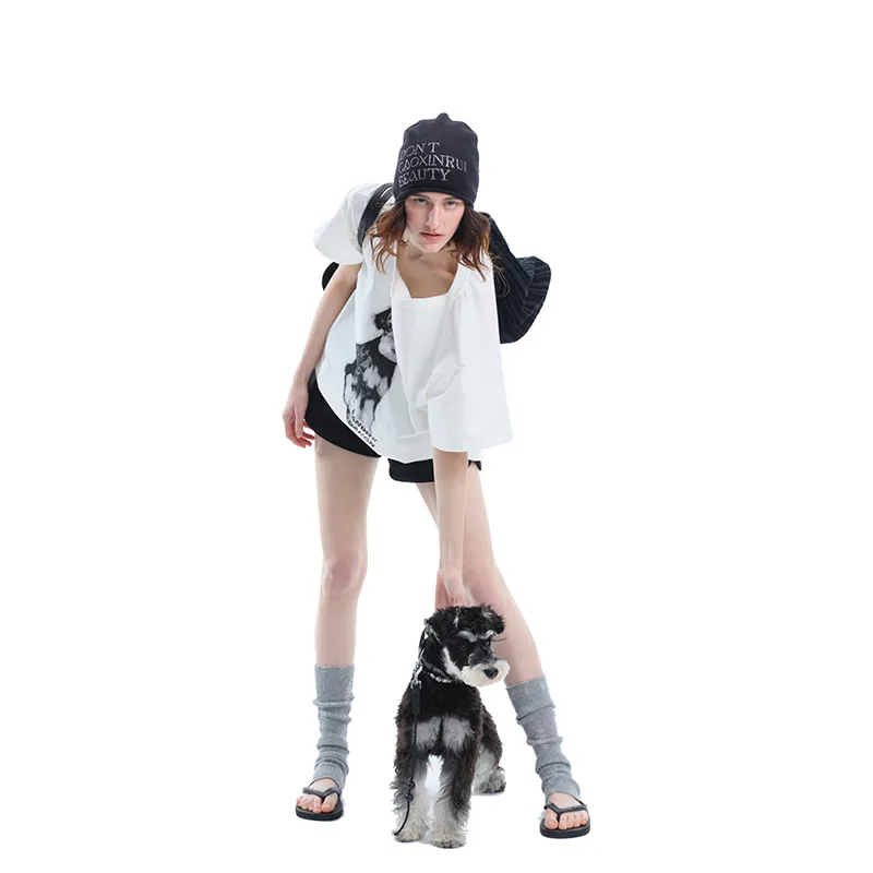 BANDITK GANGN Drop Shoulder Sleeve T Shirt Women's White-5