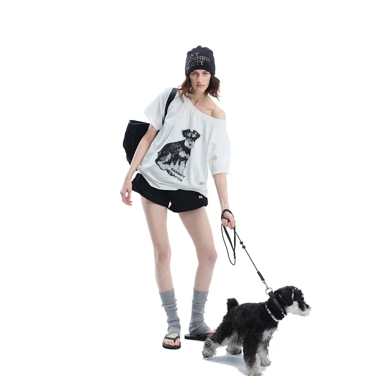BANDITK GANGN Drop Shoulder Sleeve T Shirt Women's White-6