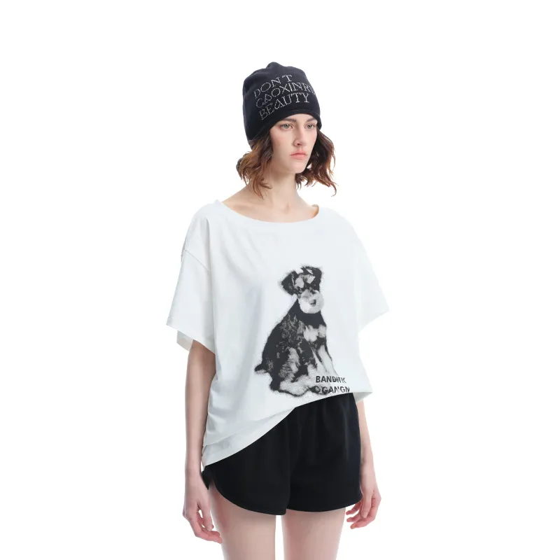 BANDITK GANGN Drop Shoulder Sleeve T Shirt Women's White-3