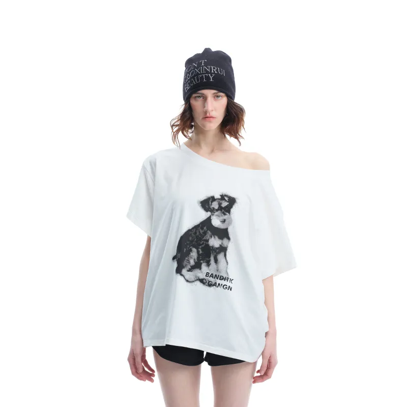 BANDITK GANGN Drop Shoulder Sleeve T Shirt Women's White-2