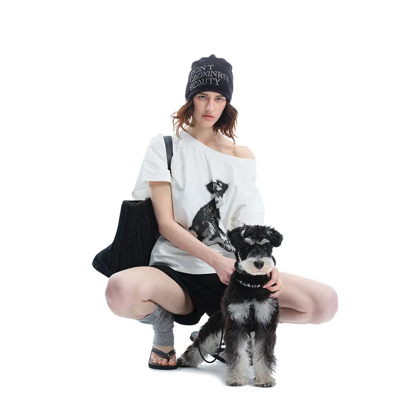 BANDITK GANGN Drop Shoulder Sleeve T Shirt Women's White-4