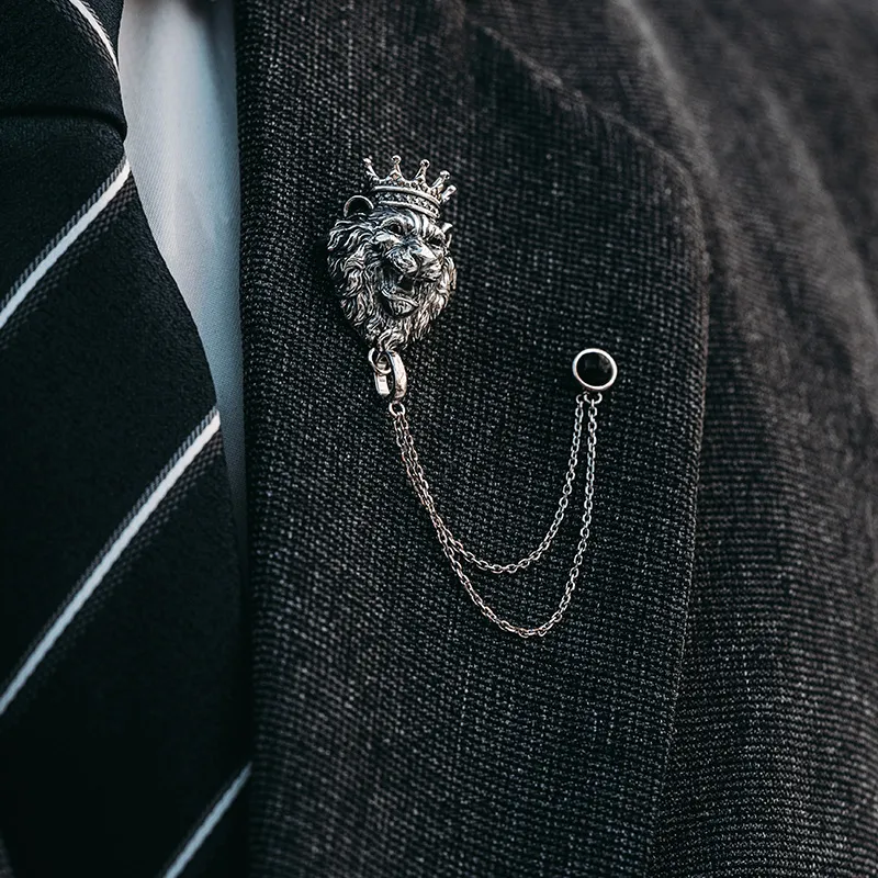 MYSH 925 Sterling Silver Brooches Men's-5