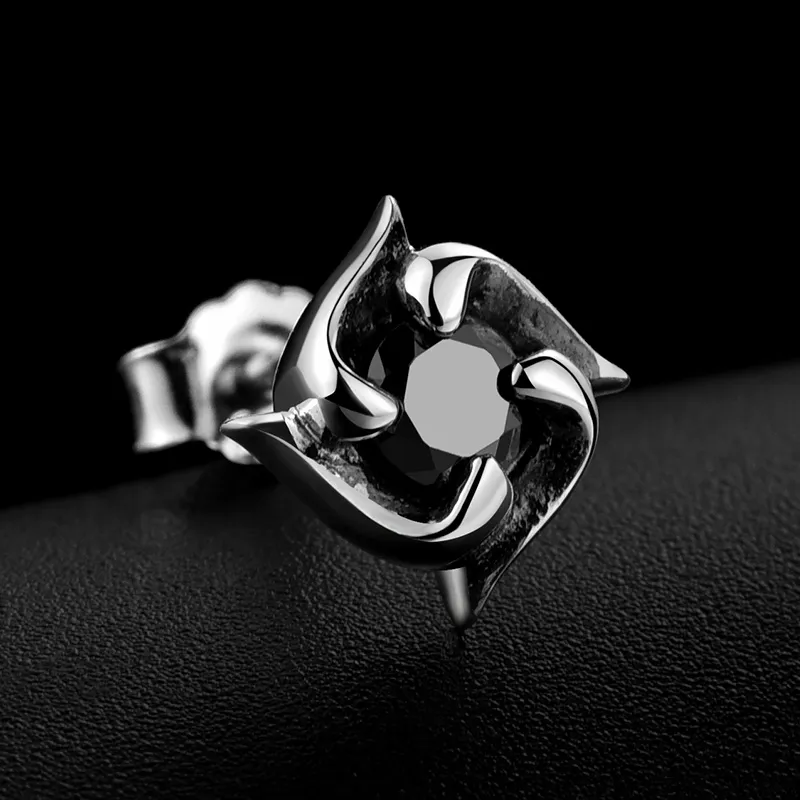 MYSH 925 Sterling Silver Stud Earrings Men's-3