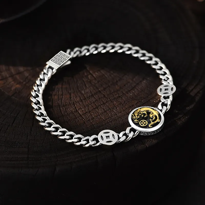 MYSH 925 Sterling Silver Bracelets Men's-2