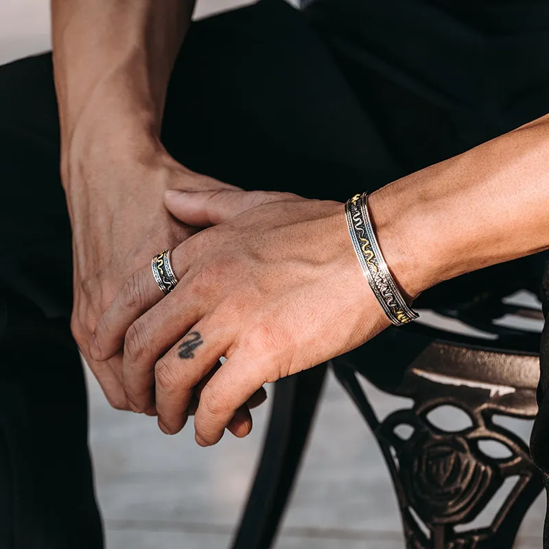 MYSH 925 Sterling Silver Bangles Men's-6