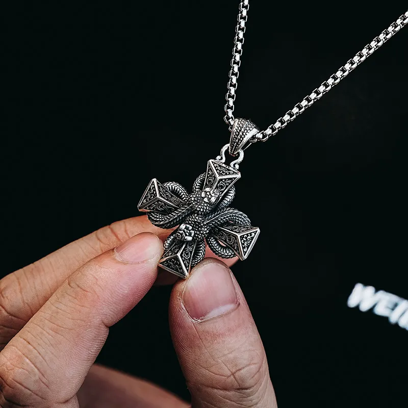 MYSH 925 Sterling Silver Necklaces Men's-5