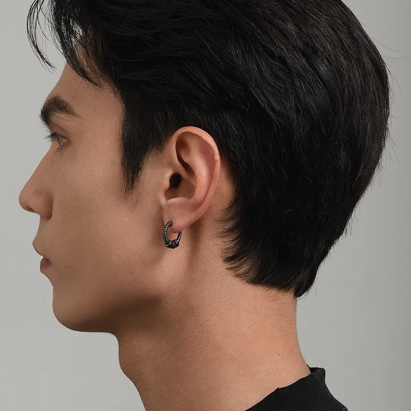 MYSH 925 Sterling Silver Earrings Men's-6