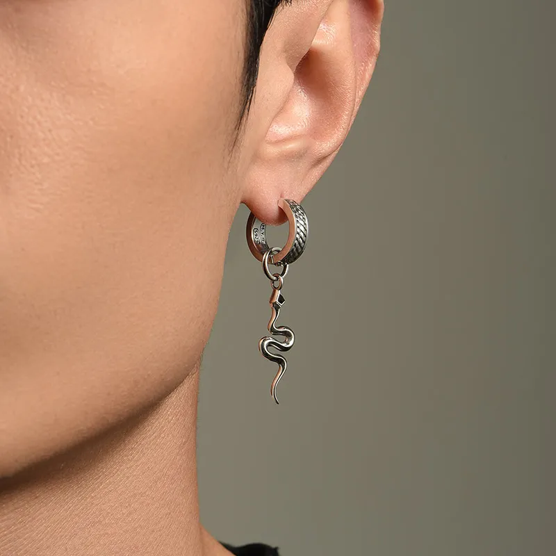 MYSH 925 Sterling Silver Earrings Men's-10