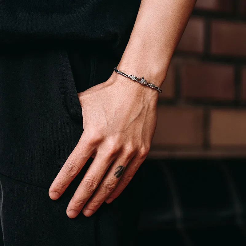 MYSH S925 Silver Bracelets Men's-5