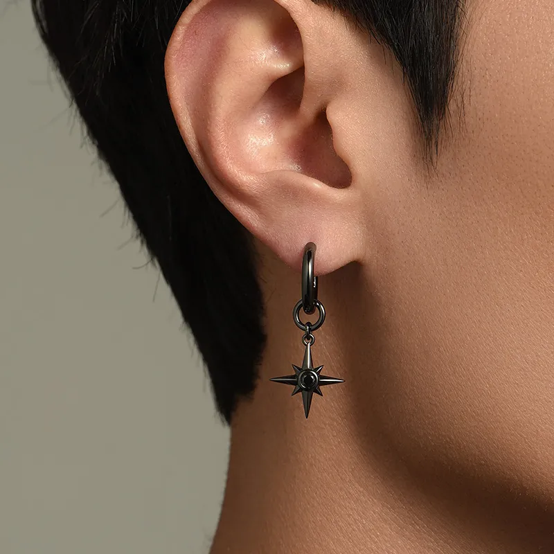 MYSH 925 Sterling Silver Earrings Men's-10