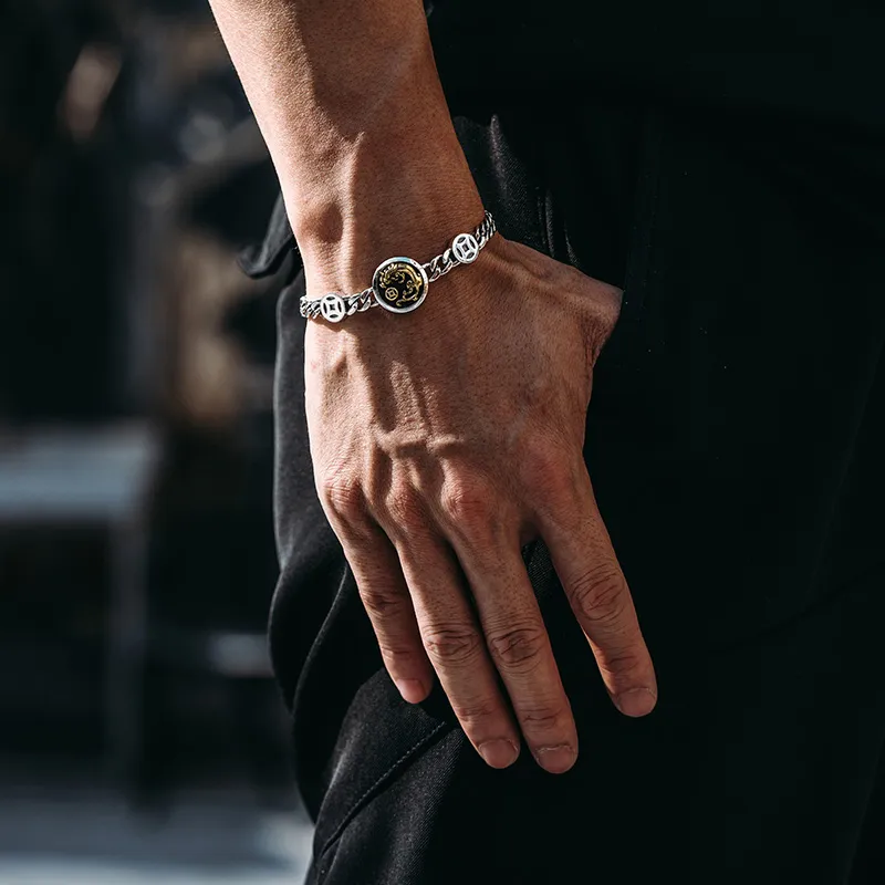 MYSH 925 Sterling Silver Bracelets Men's-5