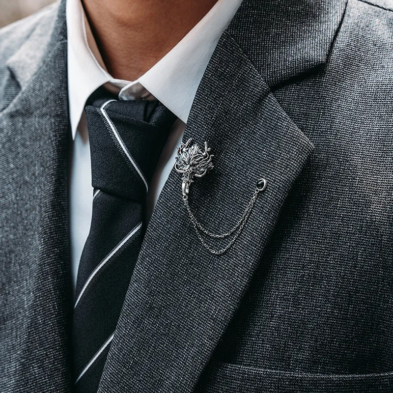 MYSH 925 Sterling Silver Brooches Men's-6
